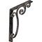 Ekena Millwork Avery Wrought Iron Bracket, (Single center brace), Antiqued Warm Silver 1 1/2"W x 10"D x 12"H BKTM01X10X12SAVAWS - alternate 1